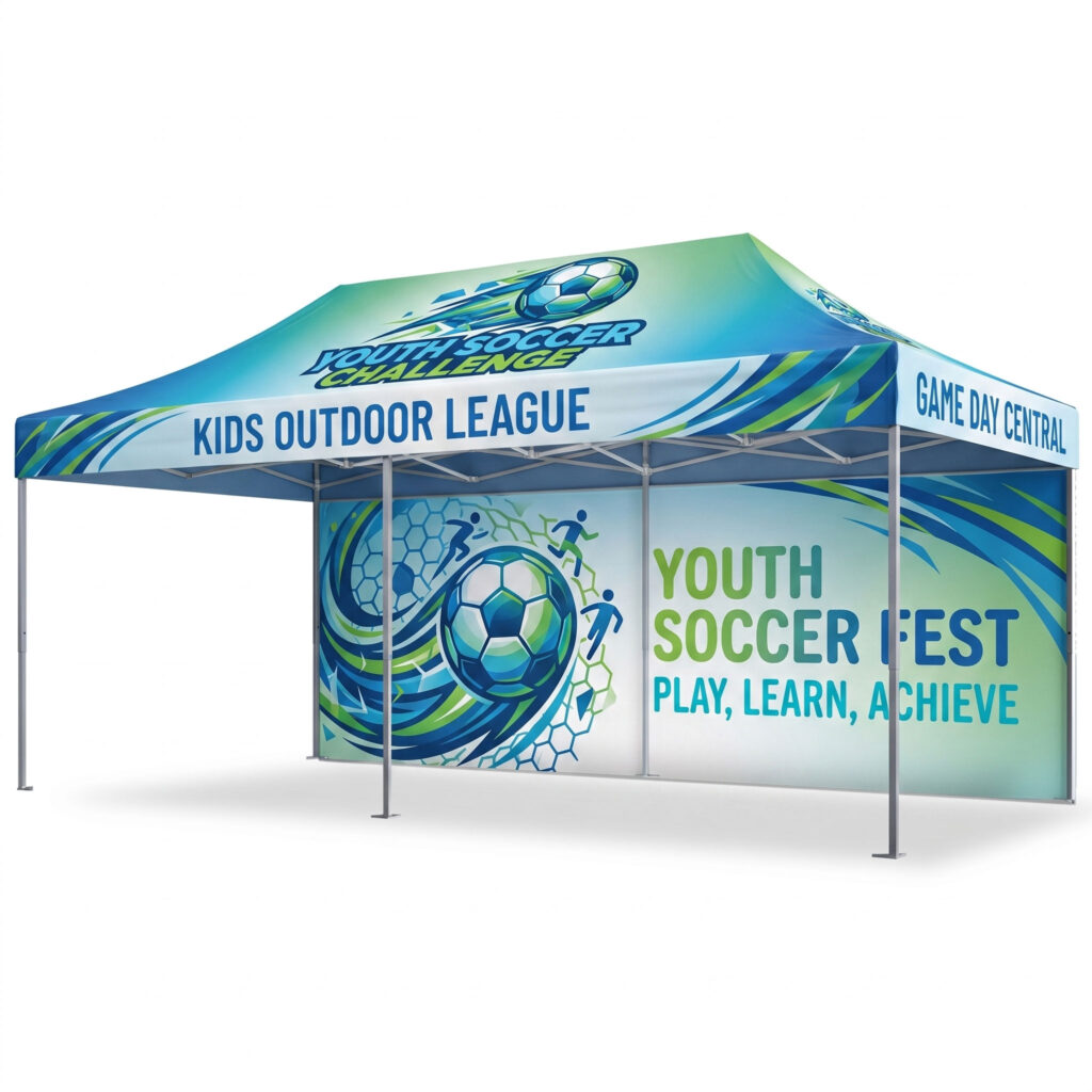 10x20 Custom Printed Pop Up Tent - Pro Package with Backwall