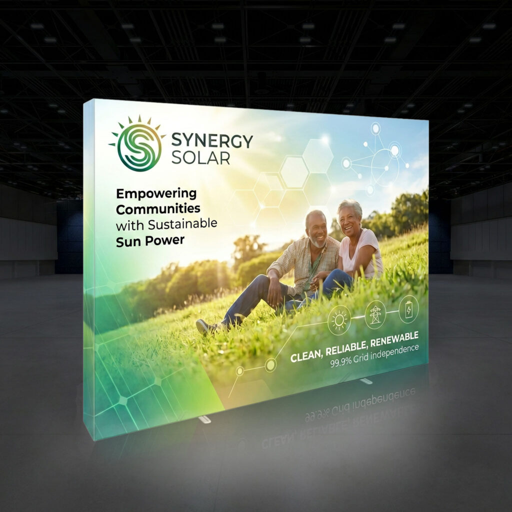 Embrace-10ft-push-fit-tension-fabric-trade-show-display-angle-dark - APG Exhibits Blog Embrace SEG Backlit Display